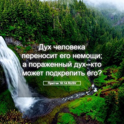 Picture 05 - Притчи 18:14 RUSV - Дух человека переносит его - Bible Verse Picture