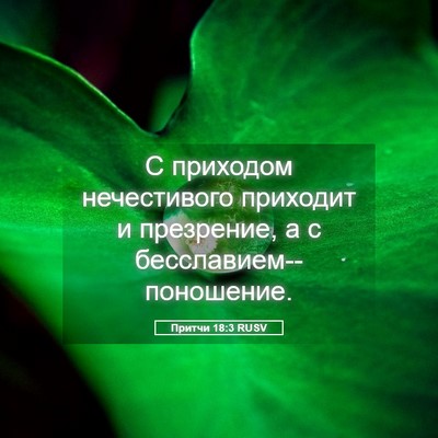 Picture 05 - Притчи 18:3 RUSV - С приходом нечестивого - Bible Verse Picture
