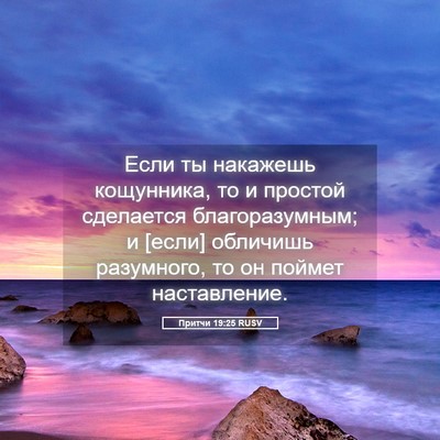Picture 05 - Притчи 19:25 RUSV - Если ты накажешь - Bible Verse Picture