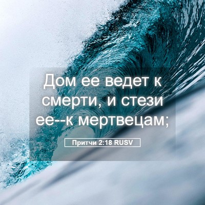 Picture 05 - Притчи 2:18 RUSV - Дом ее ведет к смерти, и - Bible Verse Picture