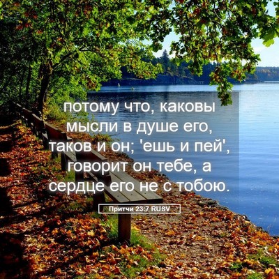 Picture 05 - Притчи 23:7 RUSV - потому что, каковы мысли в - Bible Verse Picture