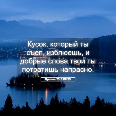 Picture 05 - Притчи 23:8 RUSV - Кусок, который ты съел, - Bible Verse Picture