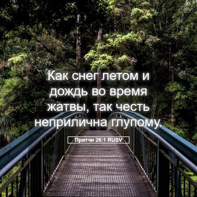 Picture 05 - Притчи 26:1 RUSV - Как снег летом и дождь во - Bible Verse Picture