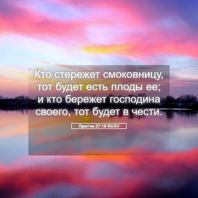 Picture 05 - Притчи 27:18 RUSV - Кто стережет смоковницу, - Bible Verse Picture