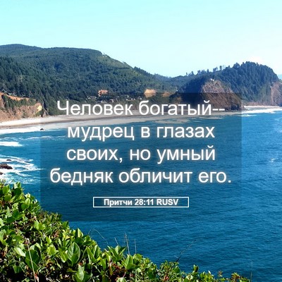 Picture 05 - Притчи 28:11 RUSV - Человек богатый--мудрец в - Bible Verse Picture