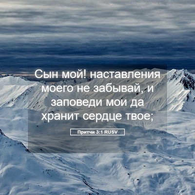Picture 05 - Притчи 3:1 RUSV - Сын мой! наставления моего - Bible Verse Picture