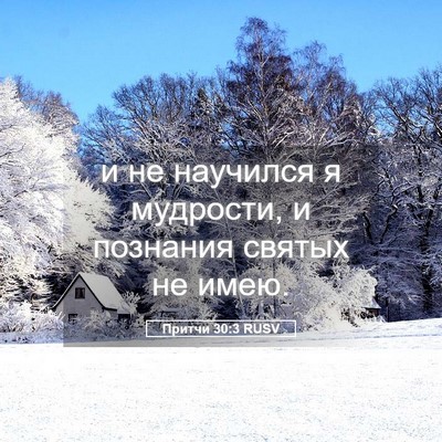 Picture 05 - Притчи 30:3 RUSV - и не научился я мудрости, и - Bible Verse Picture