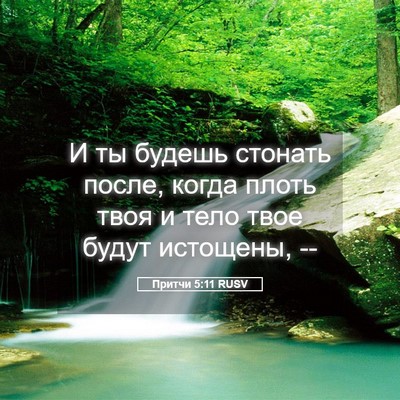 Picture 05 - Притчи 5:11 RUSV - И ты будешь стонать после, - Bible Verse Picture