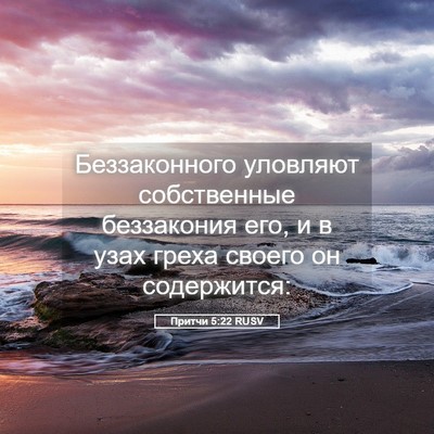 Picture 05 - Притчи 5:22 RUSV - Беззаконного уловляют - Bible Verse Picture