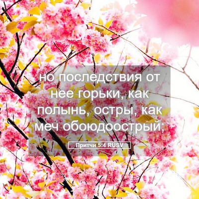 Picture 05 - Притчи 5:4 RUSV - но последствия от нее - Bible Verse Picture