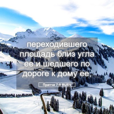 Picture 05 - Притчи 7:8 RUSV - переходившего площадь - Bible Verse Picture