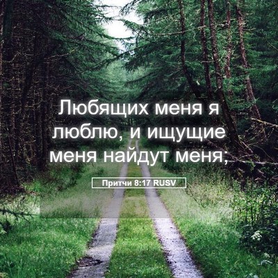 Picture 05 - Притчи 8:17 RUSV - Любящих меня я люблю, и - Bible Verse Picture
