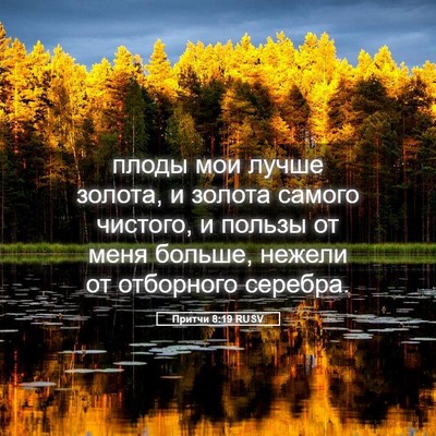Picture 05 - Притчи 8:19 RUSV - плоды мои лучше золота, и - Bible Verse Picture