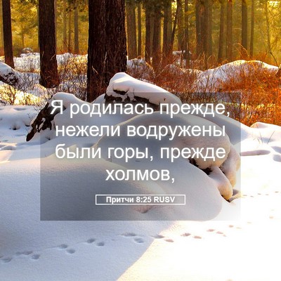 Picture 05 - Притчи 8:25 RUSV - Я родилась прежде, нежели - Bible Verse Picture