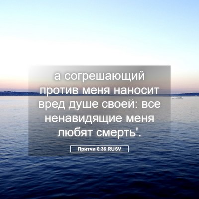 Picture 05 - Притчи 8:36 RUSV - а согрешающий против меня - Bible Verse Picture