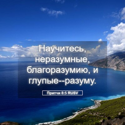 Picture 05 - Притчи 8:5 RUSV - Научитесь, неразумные, - Bible Verse Picture