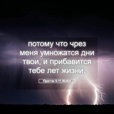 Picture 05 - Притчи 9:11 RUSV - потому что чрез меня - Bible Verse Picture