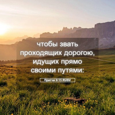 Picture 05 - Притчи 9:15 RUSV - чтобы звать проходящих - Bible Verse Picture