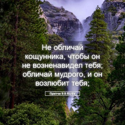 Picture 05 - Притчи 9:8 RUSV - Не обличай кощунника, - Bible Verse Picture
