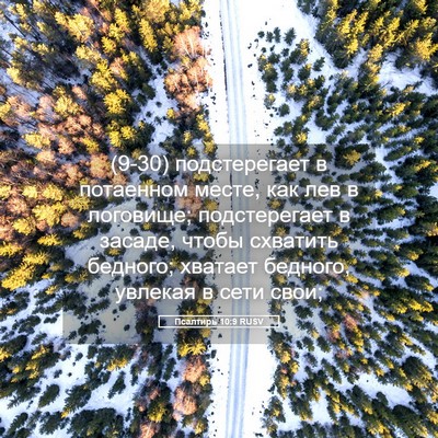Picture 05 - Псалтирь 10:9 RUSV - (9-30) подстерегает в - Bible Verse Picture