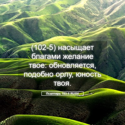 Picture 05 - Псалтирь 103:5 RUSV - (102-5) насыщает благами - Bible Verse Picture