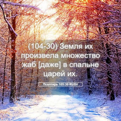 Picture 05 - Псалтирь 105:30 RUSV - (104-30) Земля их произвела - Bible Verse Picture