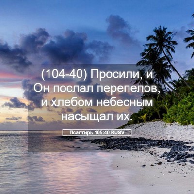 Picture 05 - Псалтирь 105:40 RUSV - (104-40) Просили, и Он послал - Bible Verse Picture