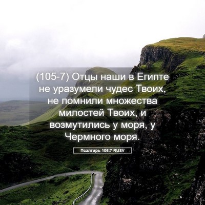 Picture 05 - Псалтирь 106:7 RUSV - (105-7) Отцы наши в Египте не - Bible Verse Picture