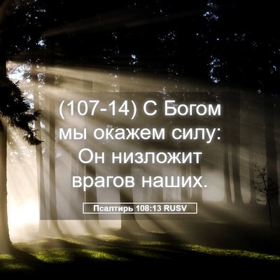Picture 05 - Псалтирь 108:13 RUSV - (107-14) С Богом мы окажем - Bible Verse Picture