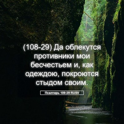 Picture 05 - Псалтирь 109:29 RUSV - (108-29) Да облекутся - Bible Verse Picture