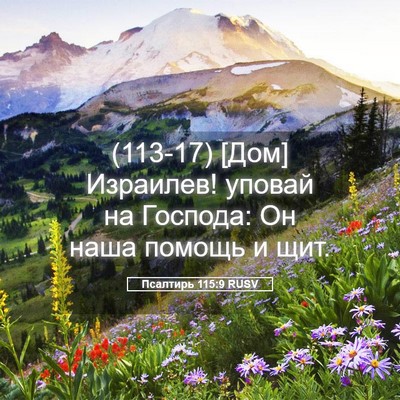 Picture 05 - Псалтирь 115:9 RUSV - (113-17) [Дом] Израилев! уповай - Bible Verse Picture