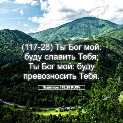 Picture 05 - Псалтирь 118:28 RUSV - (117-28) Ты Бог мой: буду - Bible Verse Picture