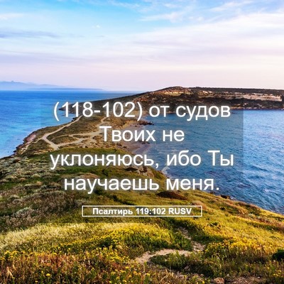Picture 05 - Псалтирь 119:102 RUSV - (118-102) от судов Твоих не - Bible Verse Picture
