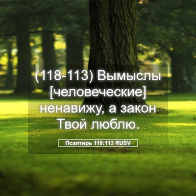 Picture 05 - Псалтирь 119:113 RUSV - (118-113) Вымыслы - Bible Verse Picture