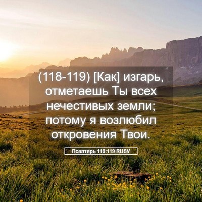 Picture 05 - Псалтирь 119:119 RUSV - (118-119) [Как] изгарь, - Bible Verse Picture