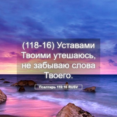 Picture 05 - Псалтирь 119:16 RUSV - (118-16) Уставами Твоими - Bible Verse Picture