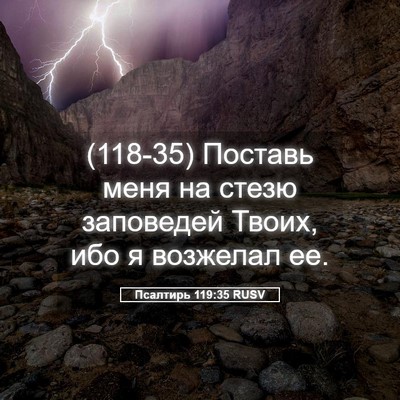 Picture 05 - Псалтирь 119:35 RUSV - (118-35) Поставь меня на стезю - Bible Verse Picture