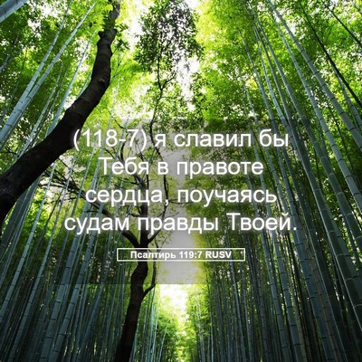 Picture 05 - Псалтирь 119:7 RUSV - (118-7) я славил бы Тебя в - Bible Verse Picture