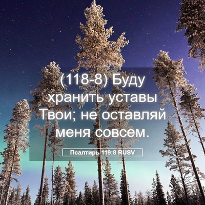Picture 05 - Псалтирь 119:8 RUSV - (118-8) Буду хранить уставы - Bible Verse Picture