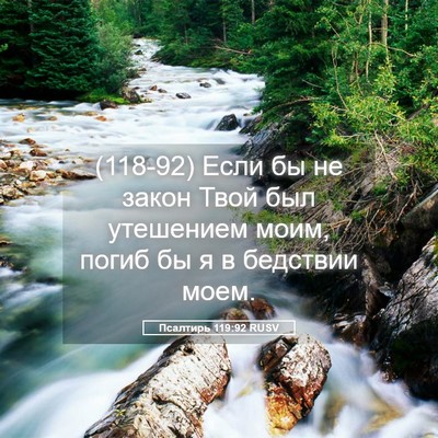 Picture 05 - Псалтирь 119:92 RUSV - (118-92) Если бы не закон Твой - Bible Verse Picture