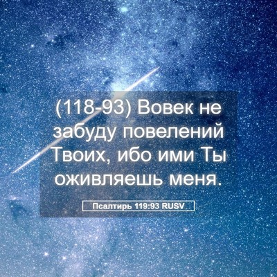 Picture 05 - Псалтирь 119:93 RUSV - (118-93) Вовек не забуду - Bible Verse Picture