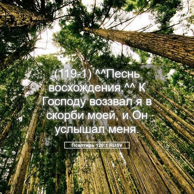Picture 05 - Псалтирь 120:1 RUSV - (119-1) ^^Песнь восхождения.^^ К - Bible Verse Picture