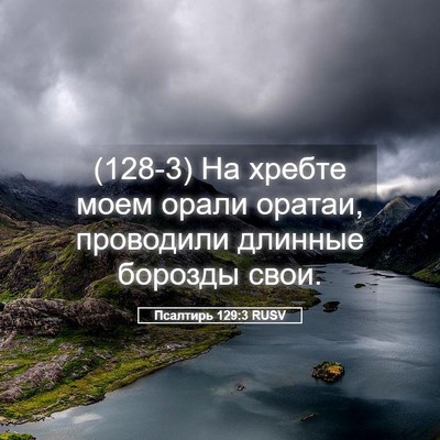 Picture 05 - Псалтирь 129:3 RUSV - (128-3) На хребте моем орали - Bible Verse Picture