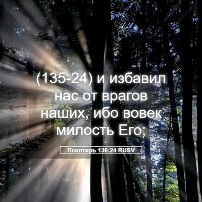 Picture 05 - Псалтирь 136:24 RUSV - (135-24) и избавил нас от - Bible Verse Picture