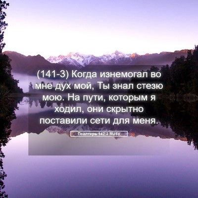 Picture 05 - Псалтирь 142:3 RUSV - (141-3) Когда изнемогал во мне - Bible Verse Picture