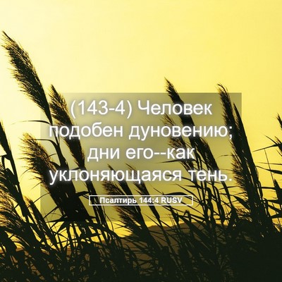 Picture 05 - Псалтирь 144:4 RUSV - (143-4) Человек подобен - Bible Verse Picture