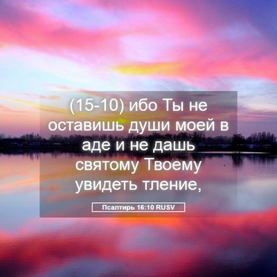 Picture 05 - Псалтирь 16:10 RUSV - (15-10) ибо Ты не оставишь - Bible Verse Picture