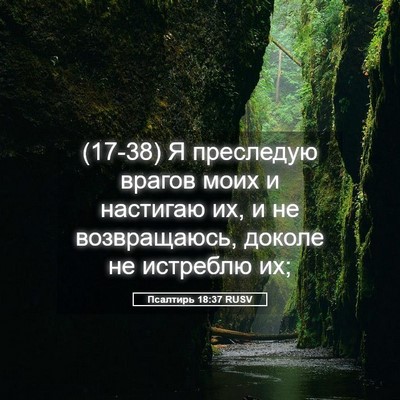 Picture 05 - Псалтирь 18:37 RUSV - (17-38) Я преследую врагов - Bible Verse Picture