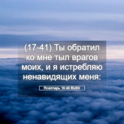 Picture 05 - Псалтирь 18:40 RUSV - (17-41) Ты обратил ко мне тыл - Bible Verse Picture