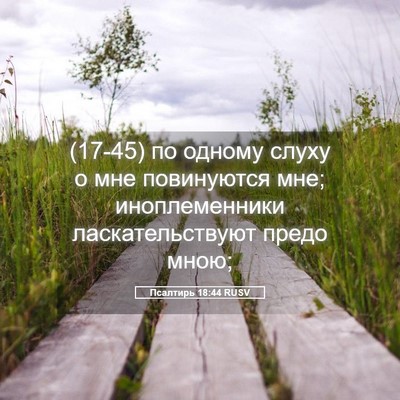 Picture 05 - Псалтирь 18:44 RUSV - (17-45) по одному слуху о мне - Bible Verse Picture
